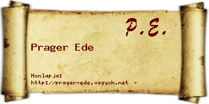 Prager Ede névjegykártya